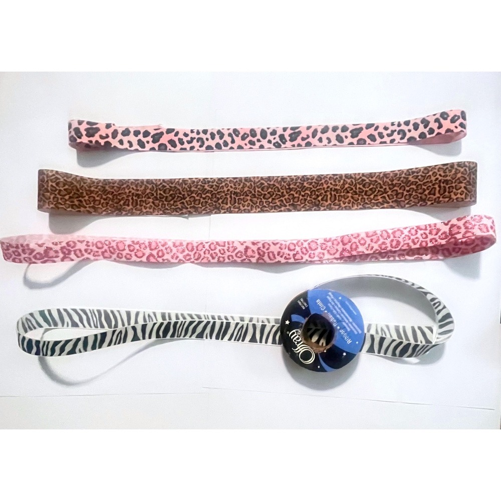 5.5 Yards Animal Print Leopard Sparkle Zebra Offray Ribbon Set-Craft-Sewing -New